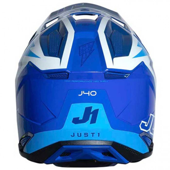 Just1 J40 Flash White Blue Off Road Helmets - SKU JUS402S