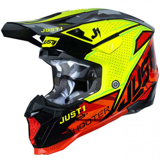 Just1 J40 Shooter Camo Red Yellow Off Road Helmets - SKU JUS408S