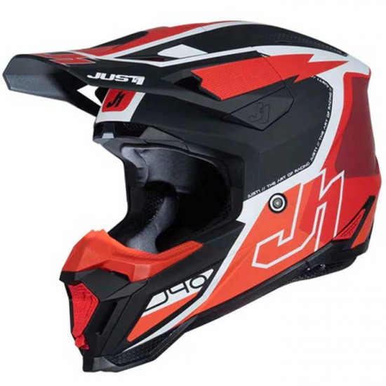 Just1 J40 Flash Red White Off Road Helmets - SKU JUS410S