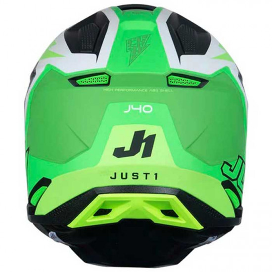 Just1 J40 Flash Fluo Green White Off Road Helmets - SKU JUS412S