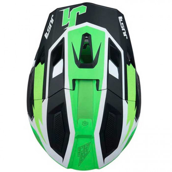 Just1 J40 Flash Fluo Green White Off Road Helmets - SKU JUS412S