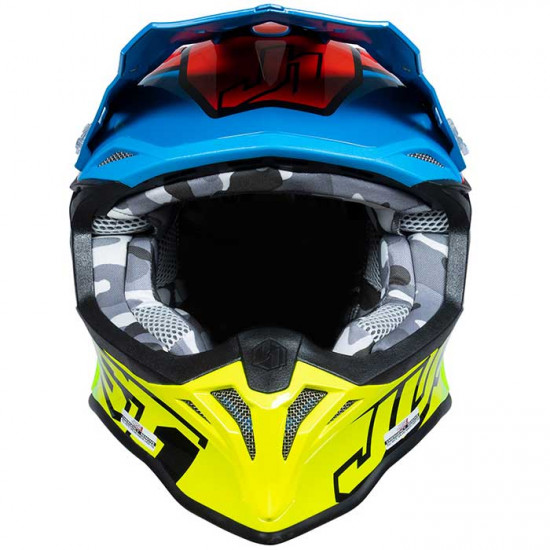 Just1 J39 Thruster Fluo Yellow Red Blue Off Road Helmets - SKU JUS604S