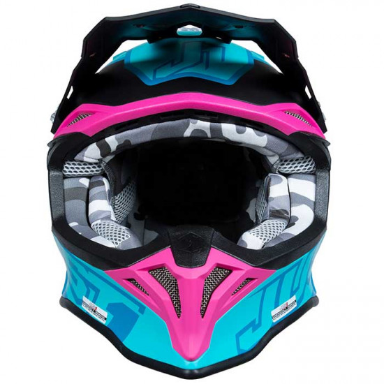 Just1 J39 Thruster Matt Blue Fushia Off Road Helmets - SKU JUS608S