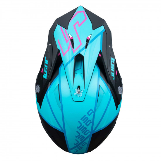 Just1 J39 Thruster Matt Blue Fushia Off Road Helmets - SKU JUS608S