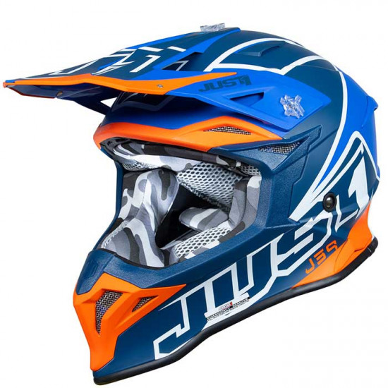 Just1 J39 Thruster Matt Blue Orange Off Road Helmets - SKU JUS610S