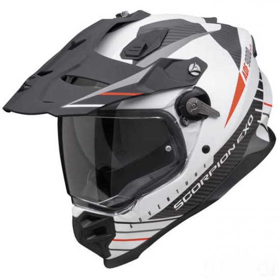 Scorpion ADF-9000 Feat Wht/Blk/Red Full Face Helmets - SKU 7501844722921XS