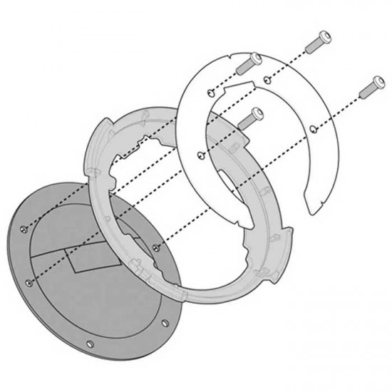 Kappa BF77K Tanklock Flange For Ducati Motorcycle Models Listed Motorcycle Luggage - SKU HKABF77K