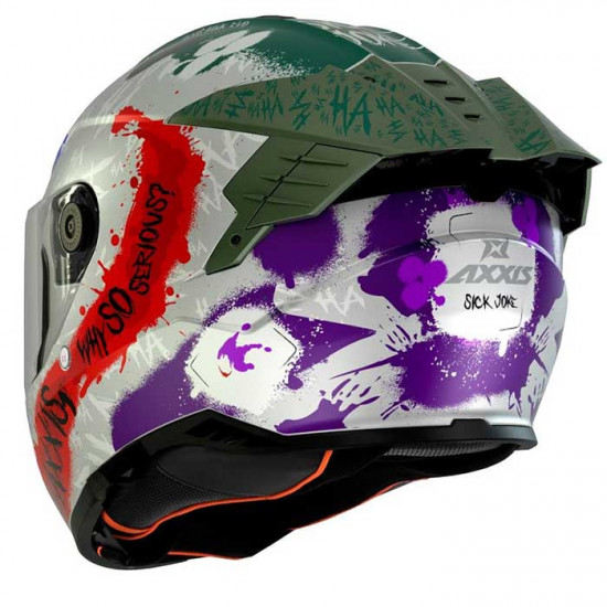 Axxis Hawk Evo SV Sick Joke Matt Grey Full Face Helmets - SKU 8060361