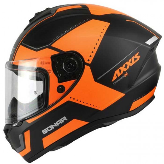 Axxis Draken S Sonar Matt Fluo Orange Full Face Helmets - SKU 8060441