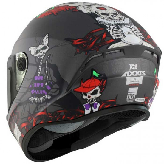 Axxis Draken S Horrorland Matt Titanium Full Face Helmets - SKU 8060501