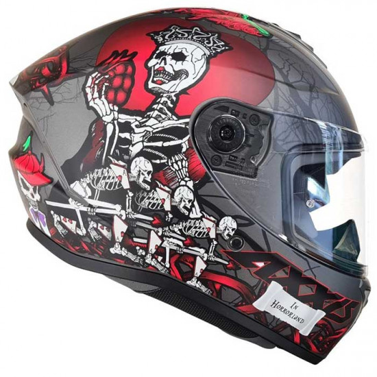 Axxis Draken S Horrorland Matt Titanium Full Face Helmets - SKU 8060501