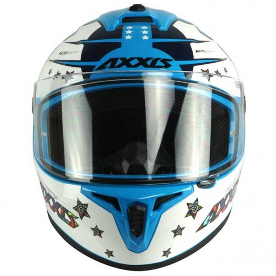 Axxis Draken S Star Gloss Fluo Blue Full Face Helmets - SKU 8060531