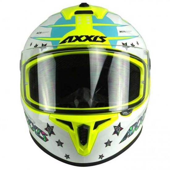 Axxis Draken S Star Gloss Fluo Yellow Full Face Helmets - SKU 8060541