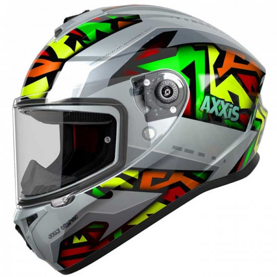 Axxis Draken S Jolly Gloss Grey Full Face Helmets - SKU 8060561