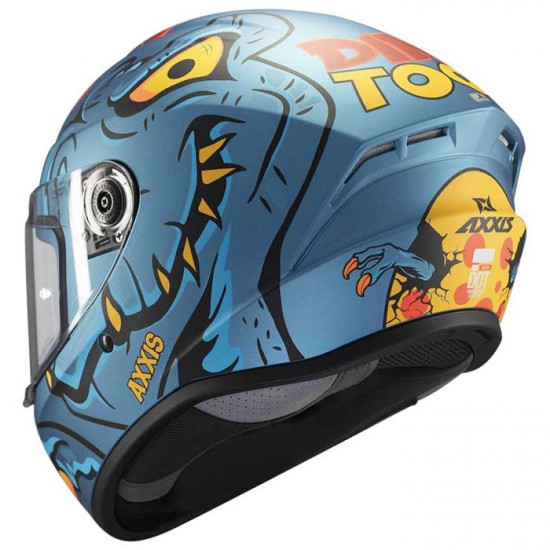 Axxis Draken S Dinotoon Matt Blue Full Face Helmets - SKU 8060581