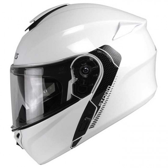 Axxis Storm SV Gloss Pearl White Flip Front Motorcycle Helmets - SKU 8060604