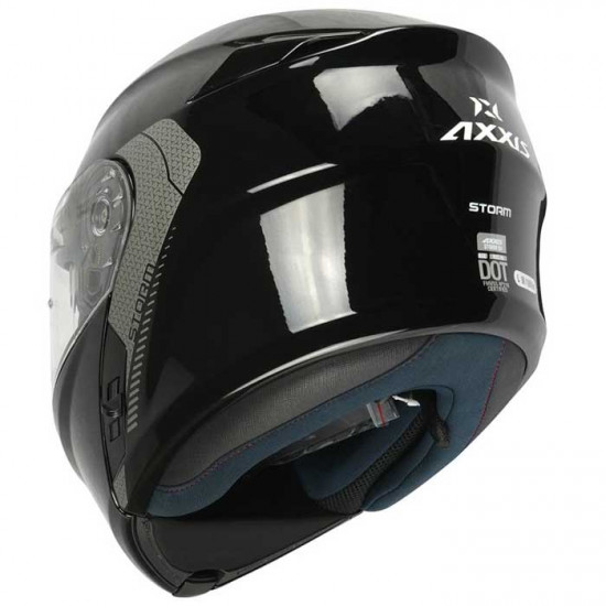 Axxis Storm SV Gloss Black Flip Front Motorcycle Helmets - SKU 8060611