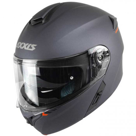 Axxis Storm SV Matt Titanium Flip Front Motorcycle Helmets - SKU 8060631