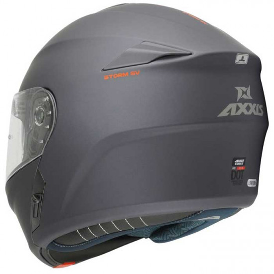 Axxis Storm SV Matt Titanium Flip Front Motorcycle Helmets - SKU 8060631