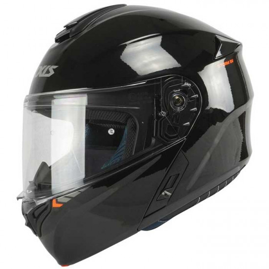 Axxis Storm SV Gloss Black Flip Front Motorcycle Helmets - SKU 8060781