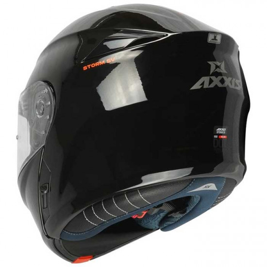 Axxis Storm SV Gloss Black Flip Front Motorcycle Helmets - SKU 8060781