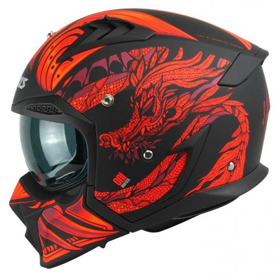 Axxis Hunter SV Oni Matt Red Open Face Helmets - SKU 8060873