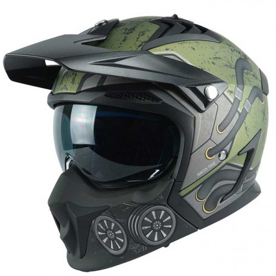 Axxis Hunter SV Toxic Matt Green Open Face Helmets - SKU 8060892