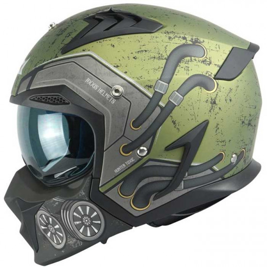 Axxis Hunter SV Toxic Matt Green Open Face Helmets - SKU 8060892