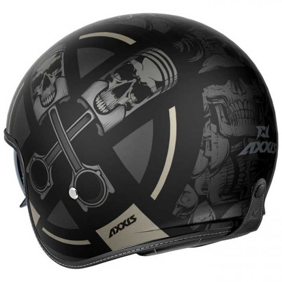 Axxis Hornet S SV Skull Matt Black Open Face Helmets - SKU 8061221