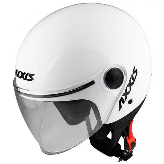 Axxis Square Gloss Pearl White Open Face Helmets - SKU 8061501