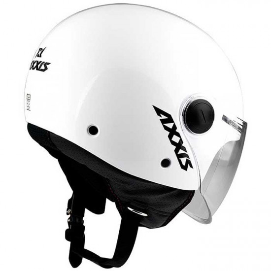 Axxis Square Gloss Pearl White Open Face Helmets - SKU 8061501