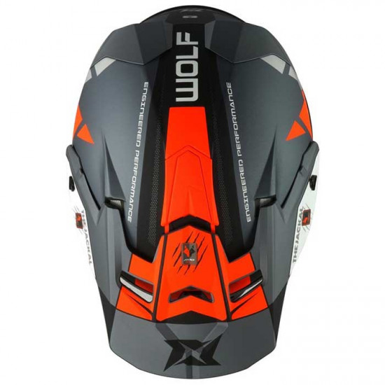 Axxis Wolf Jackal Matt Grey Fluo Orange Off Road Helmets - SKU 8061632