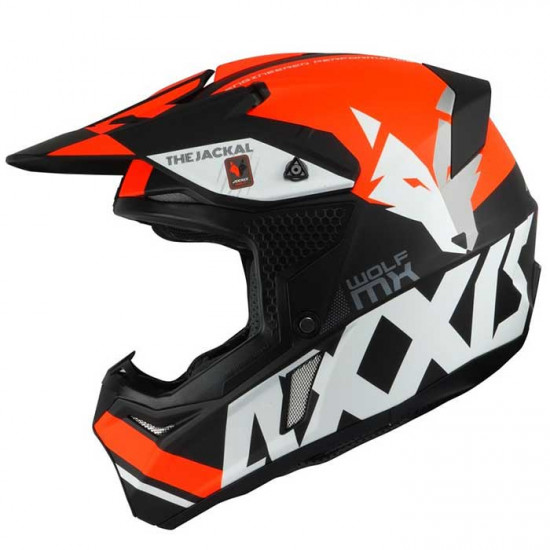 Axxis Wolf Jackal Matt Black Fluo Orange Off Road Helmets - SKU 8061661