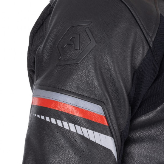 ARMR Raiden 3.0 Mens Leather Jacket Black Red Mens Motorcycle Jackets - SKU ARML2301022XL