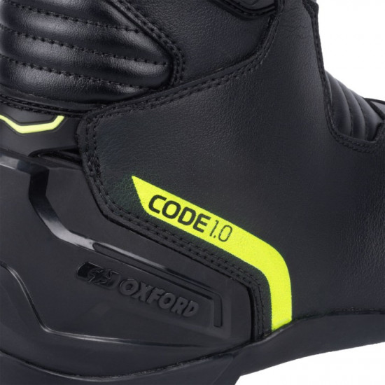 Oxford Code 1.0 Mid Length Dry2Dry Waterproof Mens Boots Black Fluo Yellow