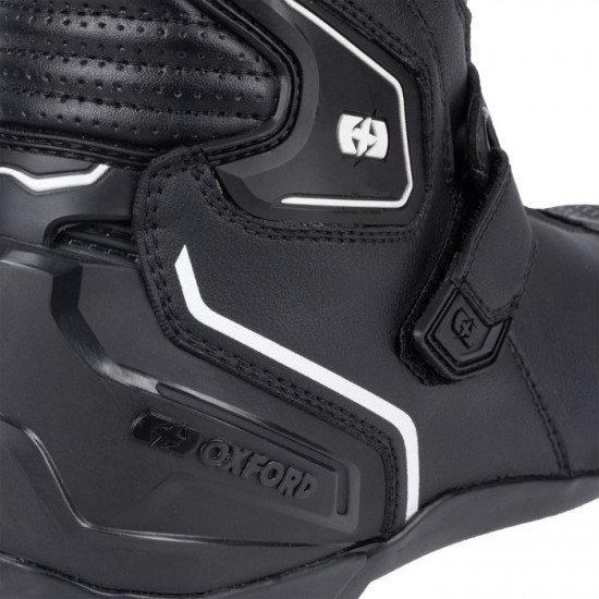 Oxford Omega Air Vented Short Mens Boots Black White Mens Motorcycle Touring Boots - SKU BM23380140