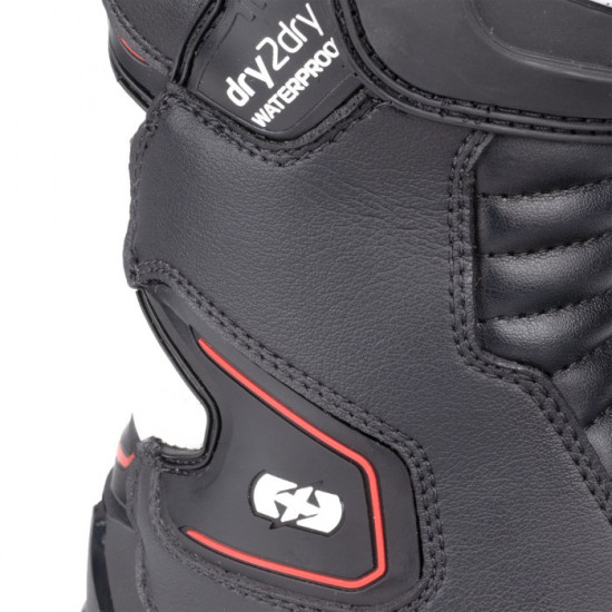 Oxford Cypher 1.0 Dry2Dry Waterproof Mens Boots Black White Red Mens Motorcycle Racing Boots - SKU BM23810240