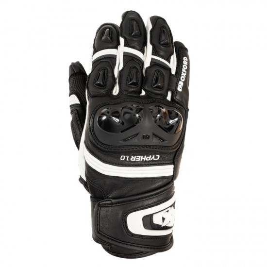 Oxford Cypher 1.0 Short Leather Mens Gloves Black White