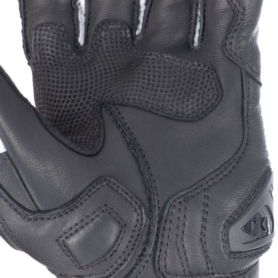 Oxford Cypher 1.0 Short Leather Mens Gloves Black White Mens Motorcycle Gloves - SKU GM2232012XL