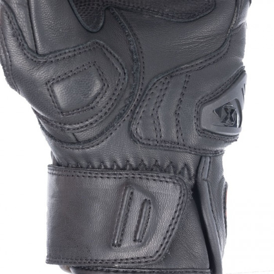 Oxford Cypher 1.0 Short Leather Mens Gloves Black Red White Mens Motorcycle Gloves - SKU GM2232022XL