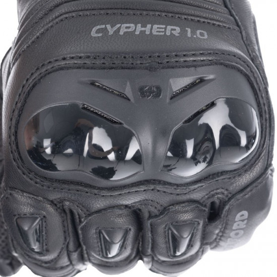 Oxford Cypher 1.0 Short Leather Mens Gloves Stealth Black Mens Motorcycle Gloves - SKU GM2232032XL