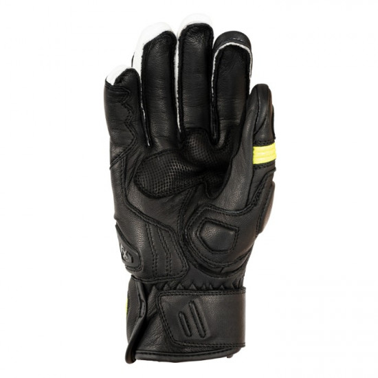 Oxford Cypher 1.0 Short Leather Mens Gloves Black Yellow White