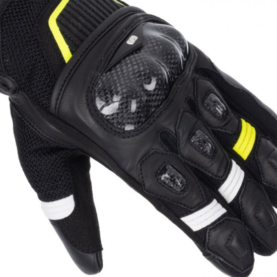 Oxford RP-4S 3.0 Mens Gloves Black White Yellow Mens Motorcycle Gloves - SKU GM2282022XL