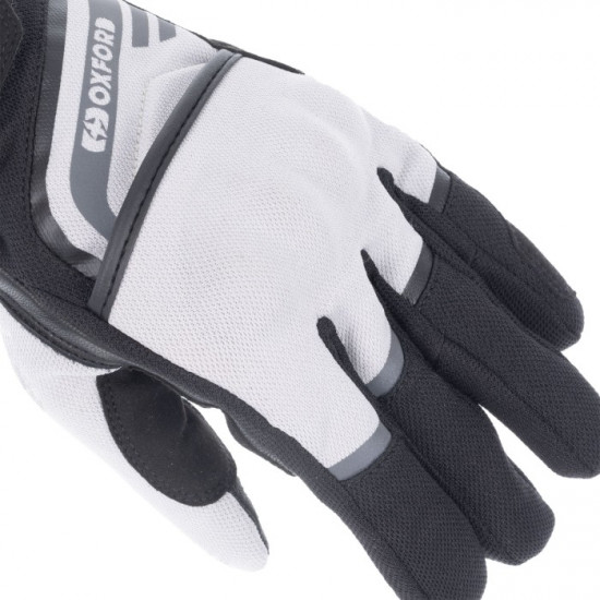 Oxford Dakar 1.0 Womens Gloves Silver Black Ladies Motorcycle Gloves - SKU GW221103L