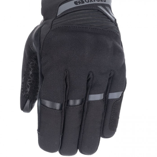 Oxford Dakar 1.0 Dry2Dry Waterproof Womens Gloves Stealth Black Ladies Motorcycle Gloves - SKU GW222201L