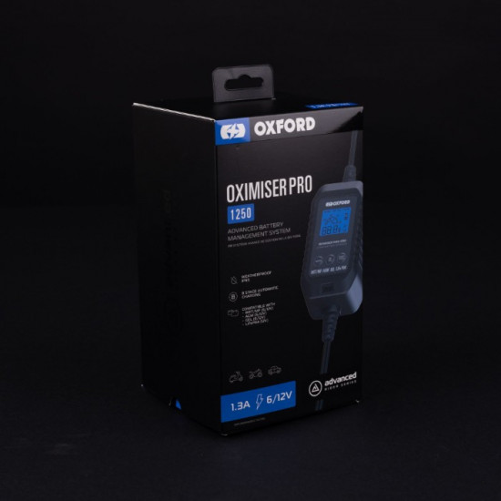 Oxford Oxmiser Pro 1250 Motorcycle Battery Charger AGM LiFePO4 Lithium UK Plug Battery Chargers - SKU EL202