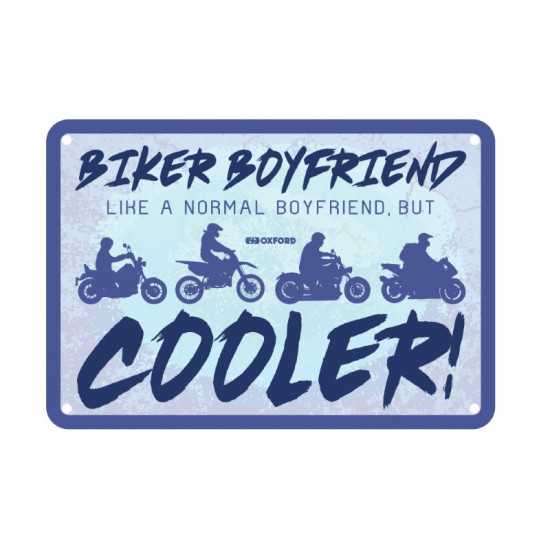 Oxford Garage Metal Sign: Biker Boyfriend