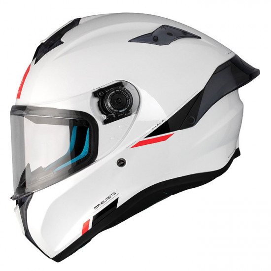 MT Targo S Solid (ECE-22.06) Gloss Pearl White Full Face Helmets - SKU M13430000003