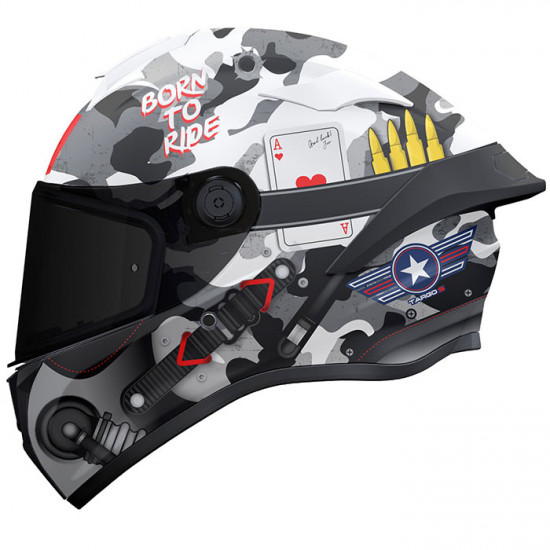 MT Targo S Patton AO Gloss White Camo Full Face Helmets - SKU M1343A510013