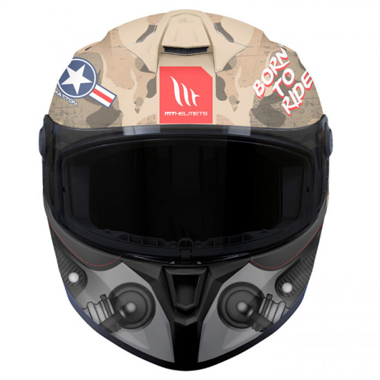 MT Targo S Patton A1 Matt Green Camo Full Face Helmets - SKU M1343A510123